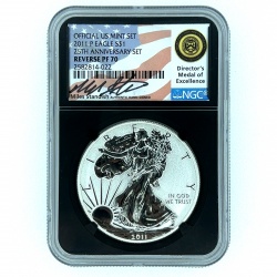 2011-P $1 Silver Eagle Reverse Proof NGC PF70 Miles Standish Signature