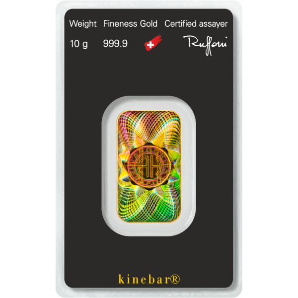 10 GRAM GOLD BAR ARGOR-HERAEUS KINEBAR
