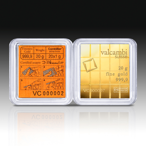 20 GRAM GOLD COMBI BAR VALCAMBI