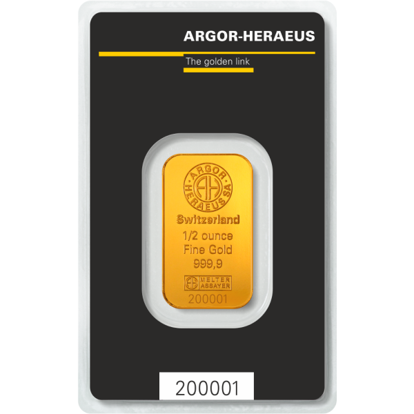 1/2 OZ GOLD BAR ARGOR-HERAEUS