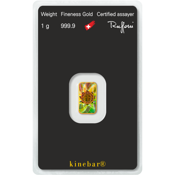 1 GRAM GOLD BAR ARGOR-HERAEUS KINEBAR