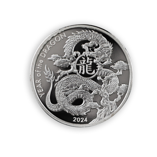 1 OZ SILVER ROUND LUNAR DRAGON ASAHI MINT