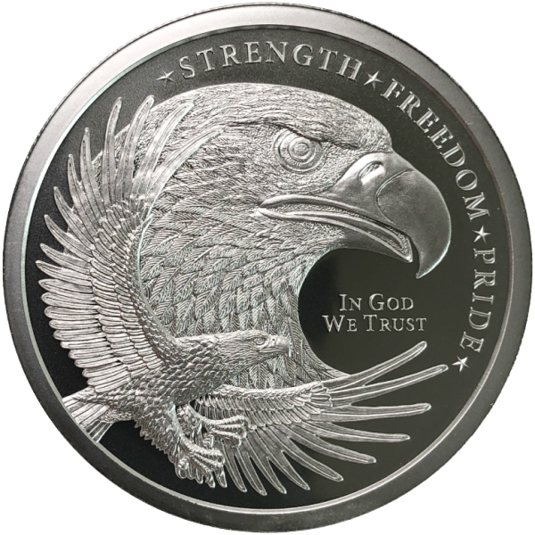 2 OZ SILVER ROUND EAGLE GOLDEN STATE MINT