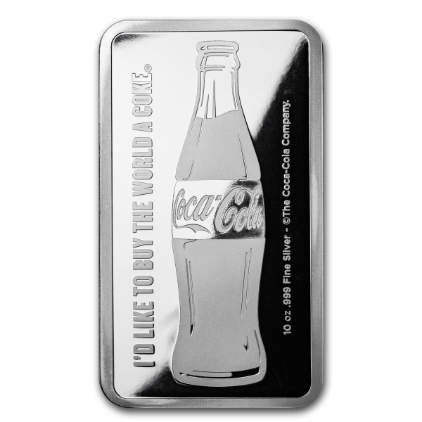 SILVER BARS 10 OZ 10 OZ SILVER BAR COCA COLA
