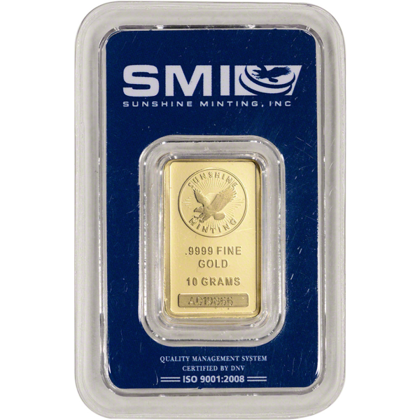 GOLD BARS ASSORTED WEIGHTS 10 GRAM GOLD BAR SUNSHINE