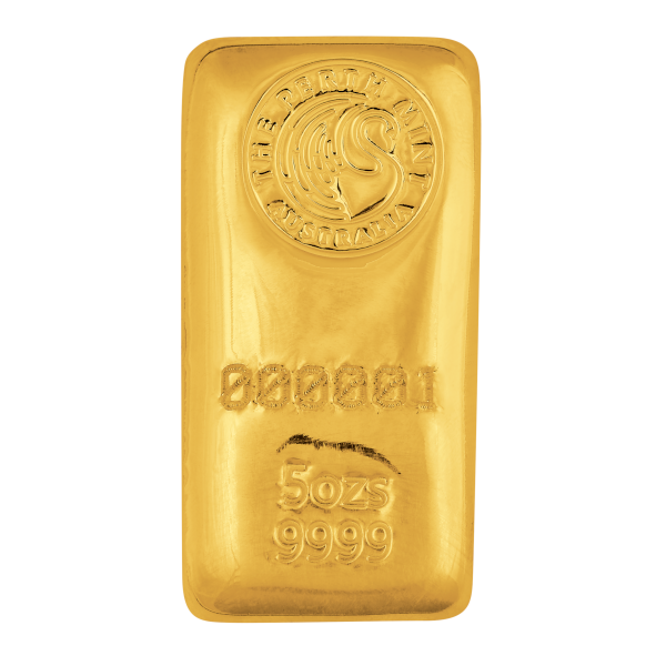 5 OZ GOLD BAR PERTH CAST BAR